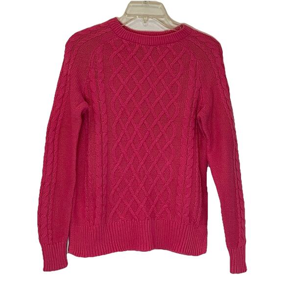 Womens Cable Knit Sweater Size XS Fall Pink Winter Warm Casual Pullover - Picture 1 of 6